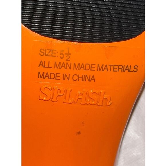Splash Women's Orange Heel Casual Slide Sandals Open Toe Slip On Size 5.5 - Picture 7 of 11